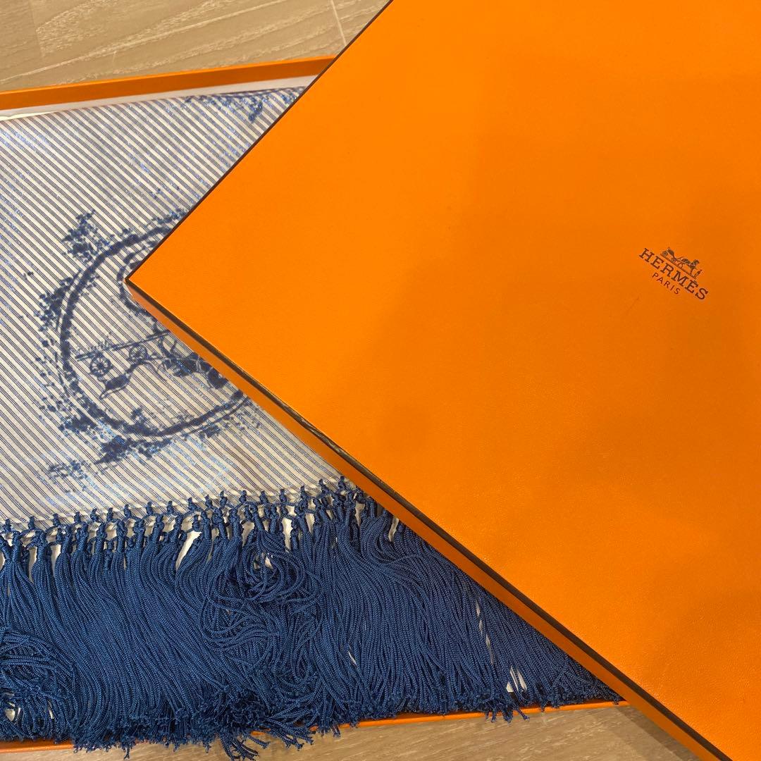 エルメス　HERMES　ショール　ストール　ブルー　フリンジ　 12 楽天市場】【中古】【非常に良い】 HERMES エルメス ショール ストール