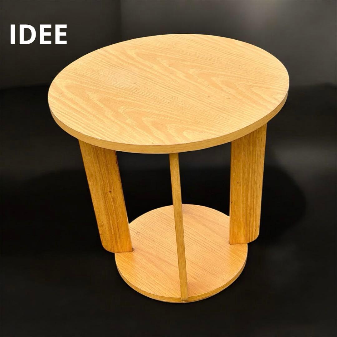IDEE 丸テーブル コーヒーテーブル サイドテーブル サイドテーブル 丸 2段 ベッドサイドテーブル 丸テーブル 木 コーヒー