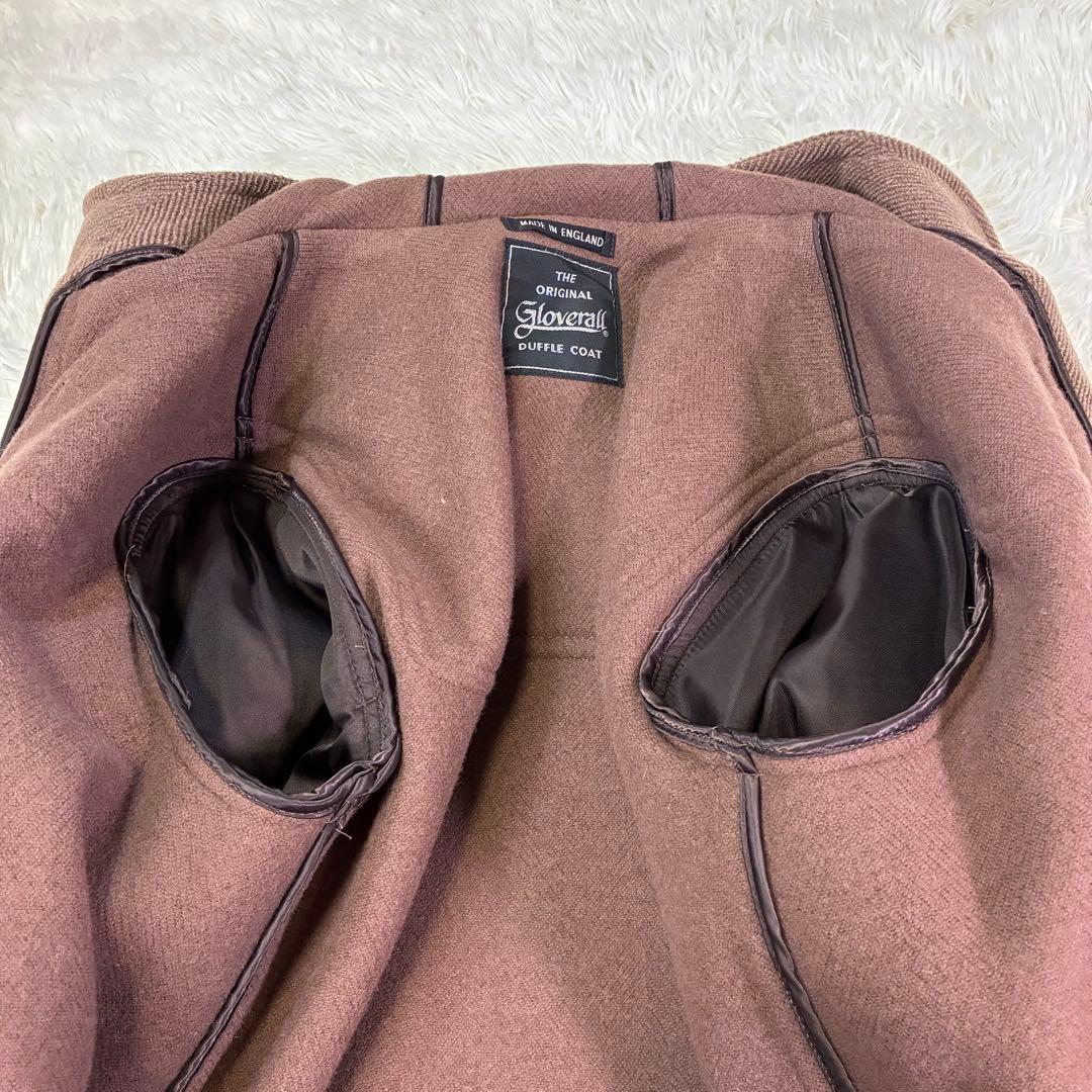 グローバーオール ダッフルコート ヘリンボーン ブラウン系 トグル