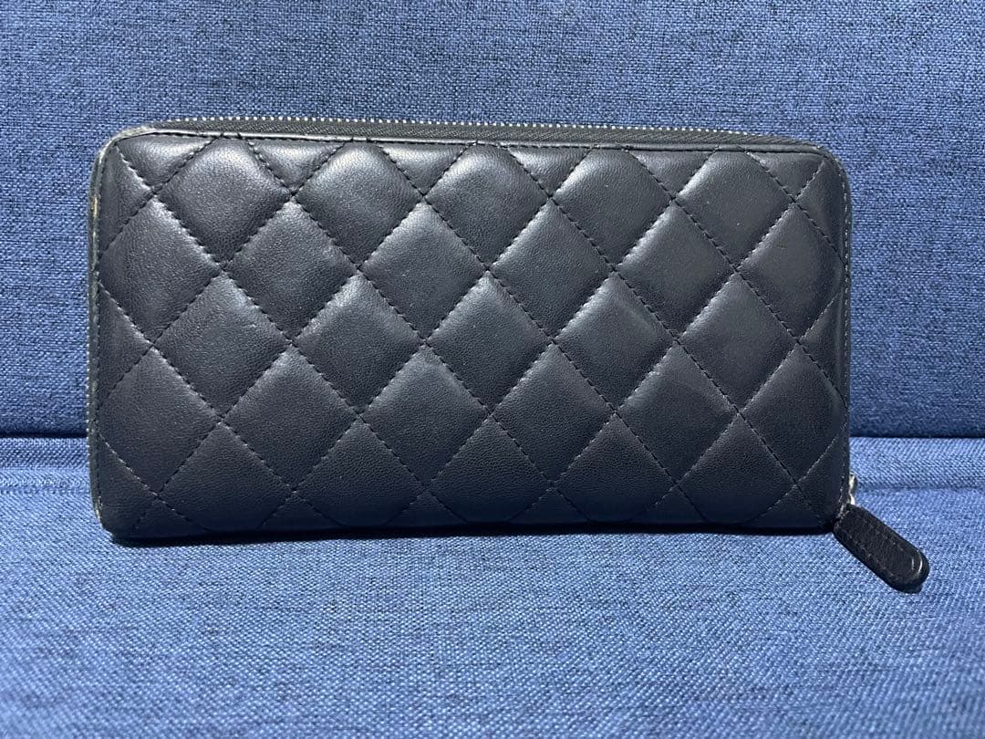 CHANEL ブラック レザー 長財布 キルティング - メルカリ