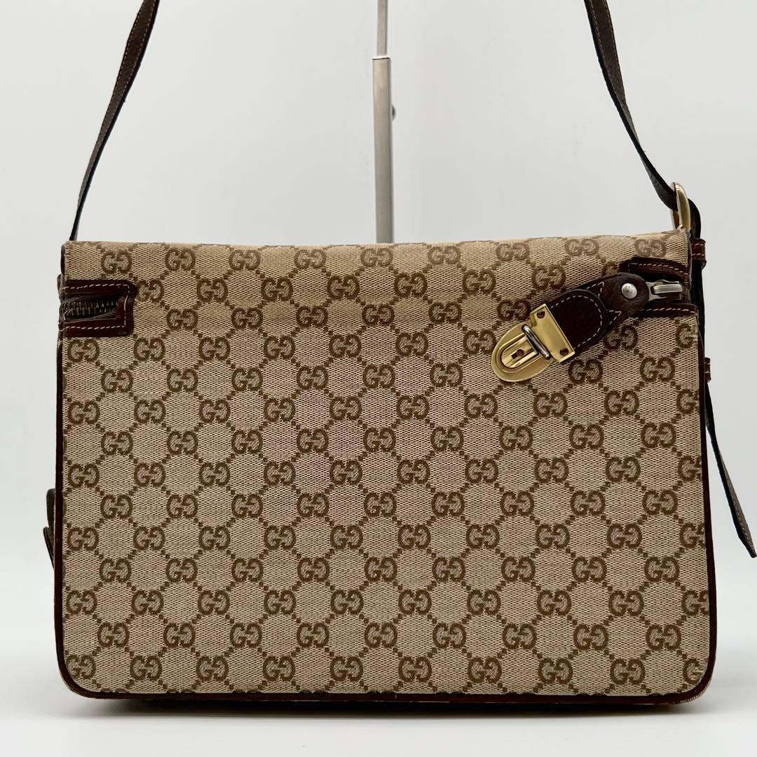 希少 GUCCI ショルダーバッグ GG キャンバス レザー BOX型 - メルカリ