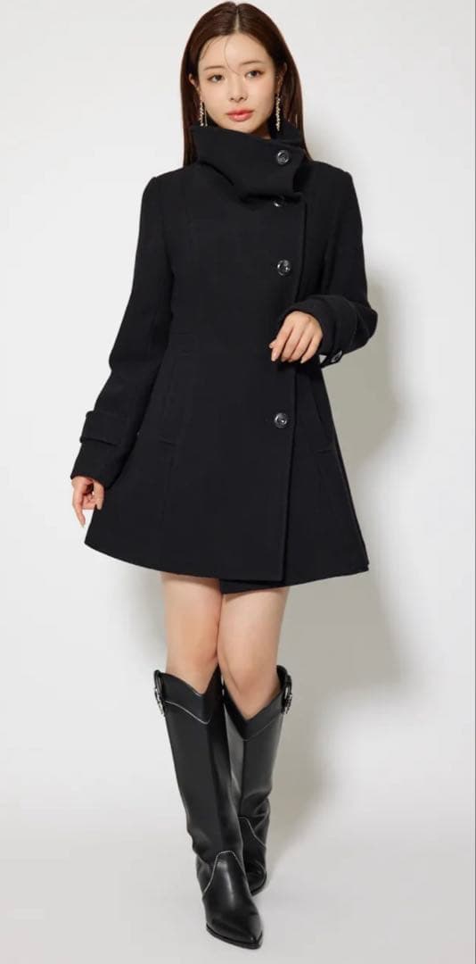 rienda 25オーバーネックシンデレララインミニコート