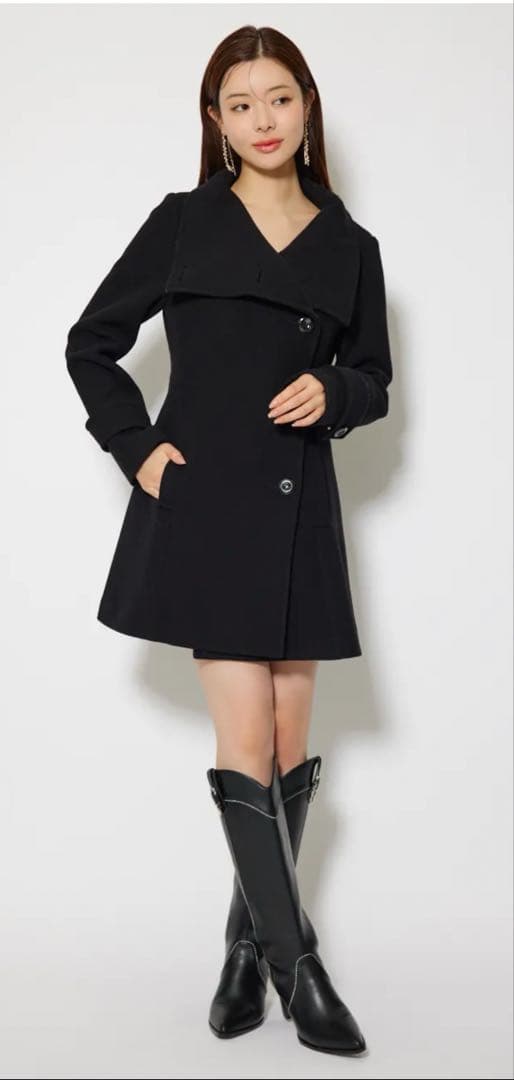 rienda 25オーバーネックシンデレララインミニコート