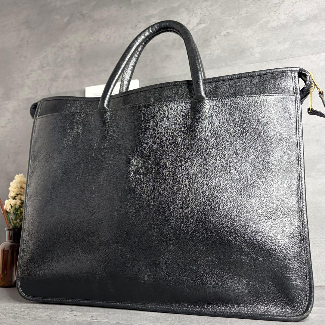 ILBISONTE イルビゾンテ 本革 ブリーフケース ビジネスバッグ A4 黒 IL BISONTE イルビゾンテ ビジネス バッグ【送料0/国内即発】 (IL