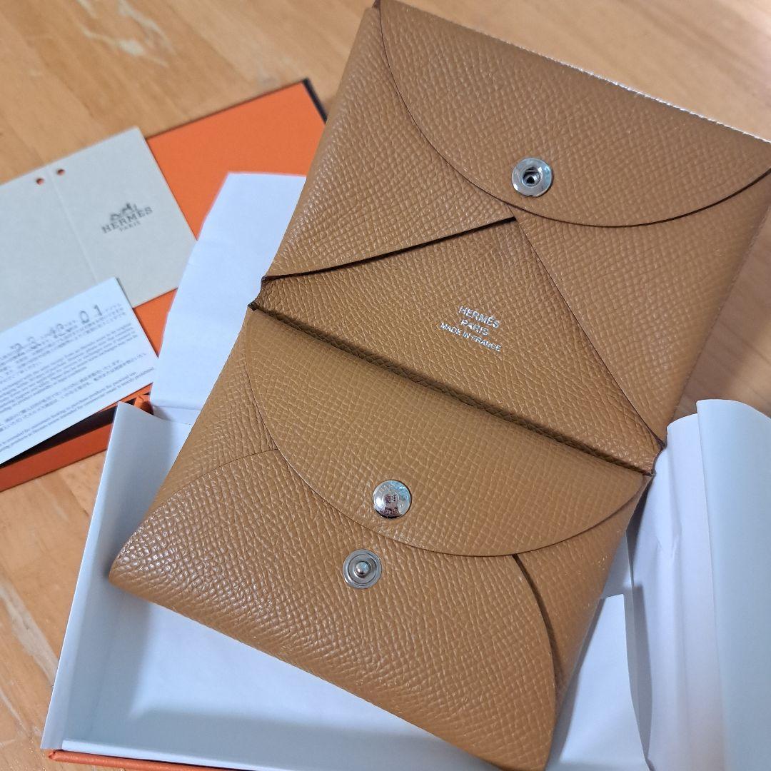 エルメス HERMES カルヴィ カードケース 名刺入れ ゴールド - メルカリ