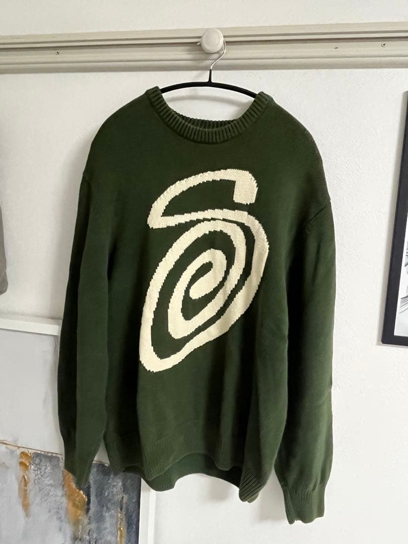 STUSSY CURLY S sweater グリーン - トップス超 安い