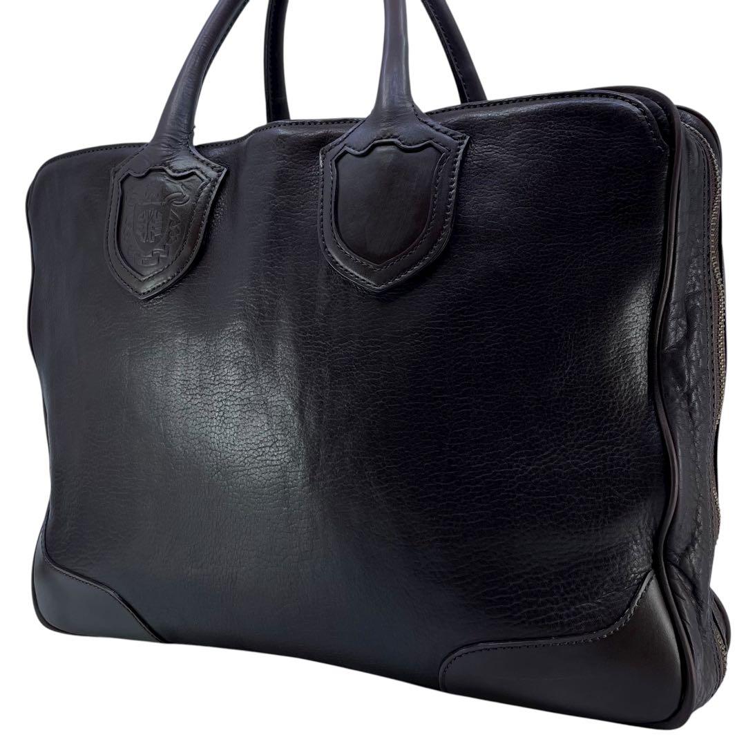 【美品】ポールスミス ハンドバッグ ブリーフケース レザー 本革 茶 A4可 Paul Smith - ポールスミス レザー ビジネス バッグ 書類鞄 ブリーフ