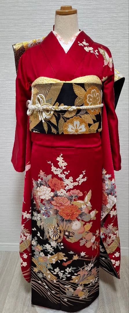 本振り袖・袋帯の２点セット 中古】【振袖2点セット】【販売】 振袖 袋帯 コーディネートセット
