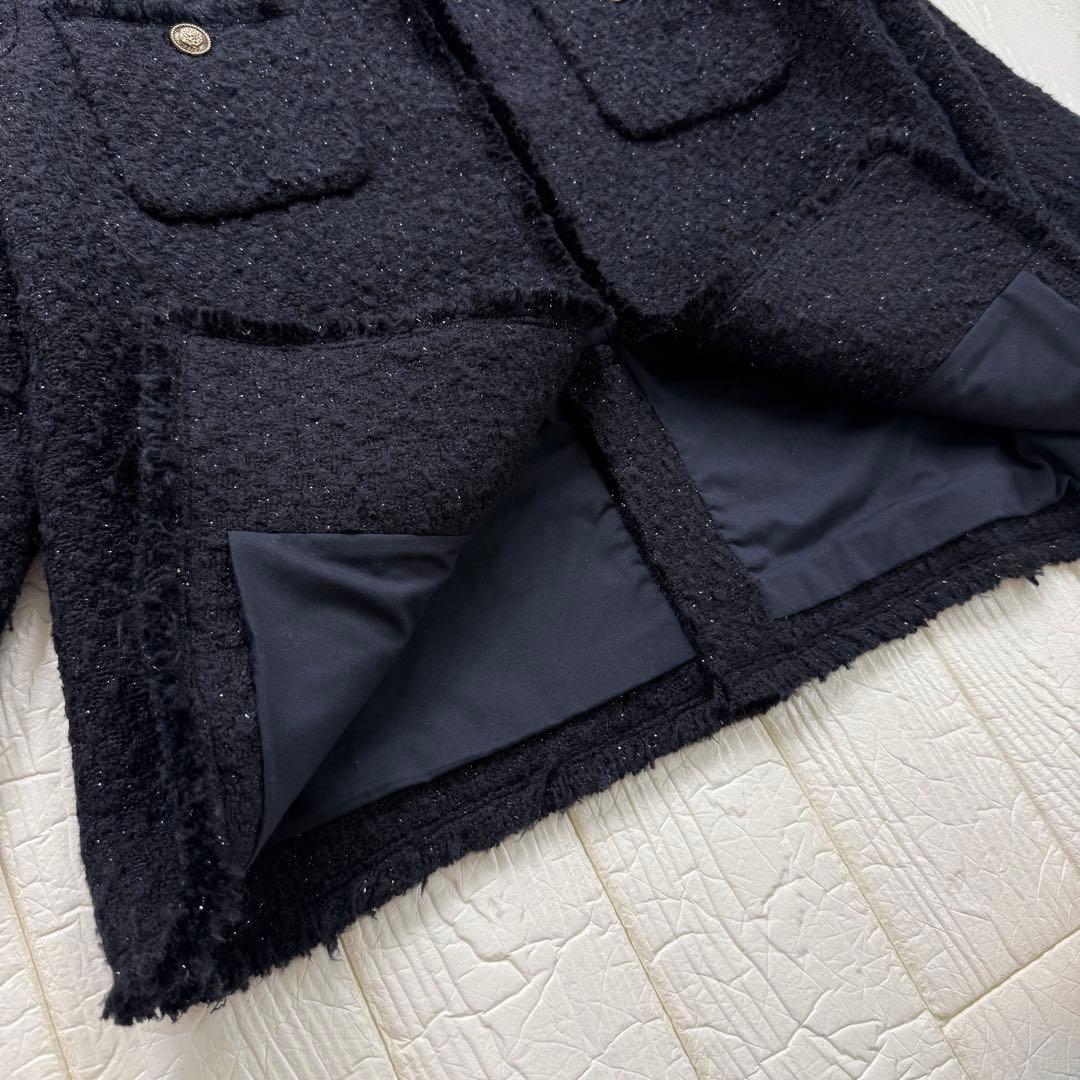 Mila Owenミラオーウェン ツイード ノーカラージャケット 金釦