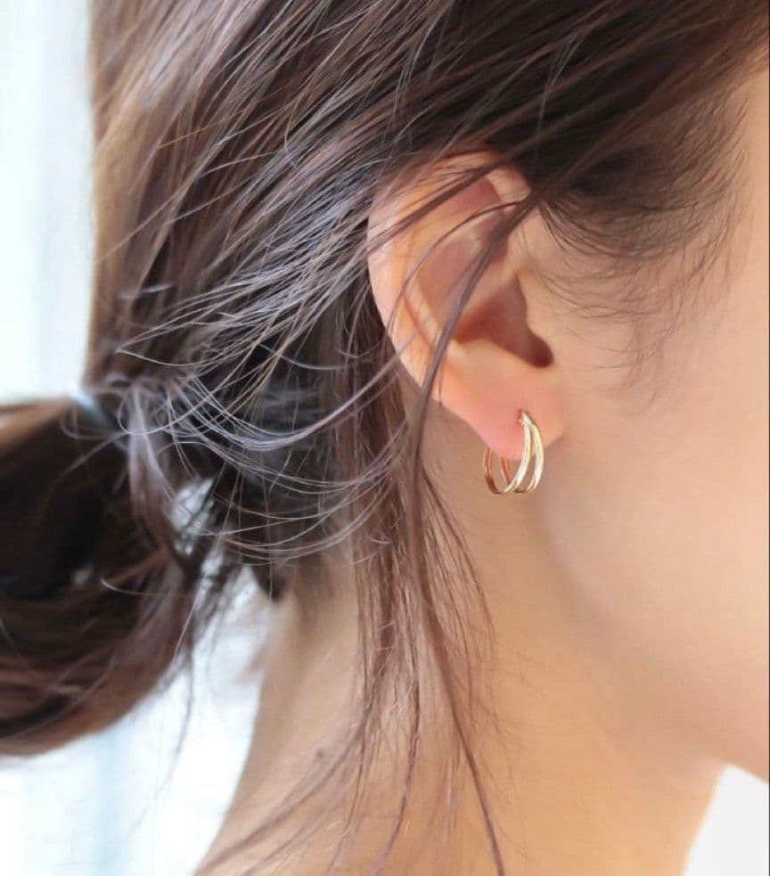 ♡新品未使用[NOIR DE POUPEE] K10 フープピアス♡ NOIR DE POUPEE（ノワールドプーペ） ピアス K10 フープピアス25mm