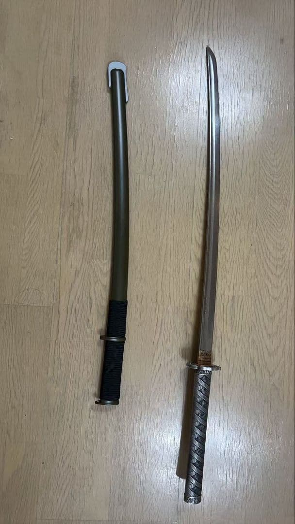 レトロサムライ居合刀模様鋼刃戦争風デコアイテム全長103.5cmデコ・置物両用 日本刀 懐剣シリーズ 金茶拵短刀 模造刀 鑑賞用 刀 日本製 侍 サムライ