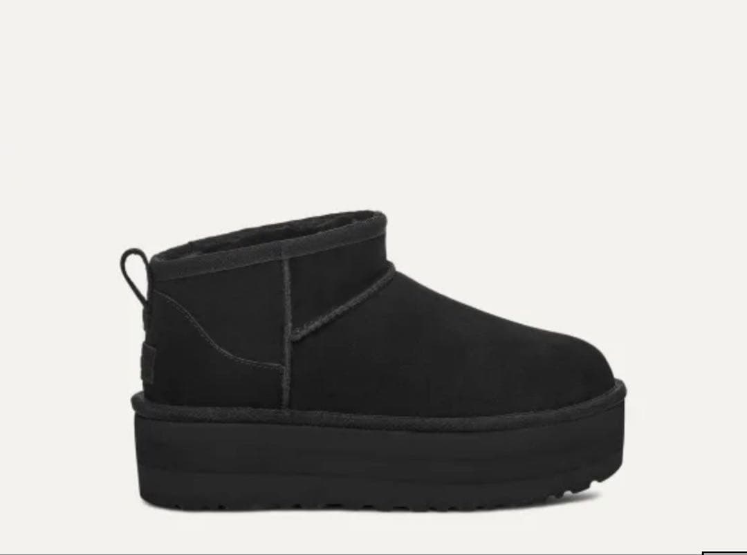 UGG ブラック ウルトラミニ　プラットフォーム　厚底　ムートンブーツ 25cm UGG Australia（アグオーストラリア） ブーツ 「UGG」クラシック