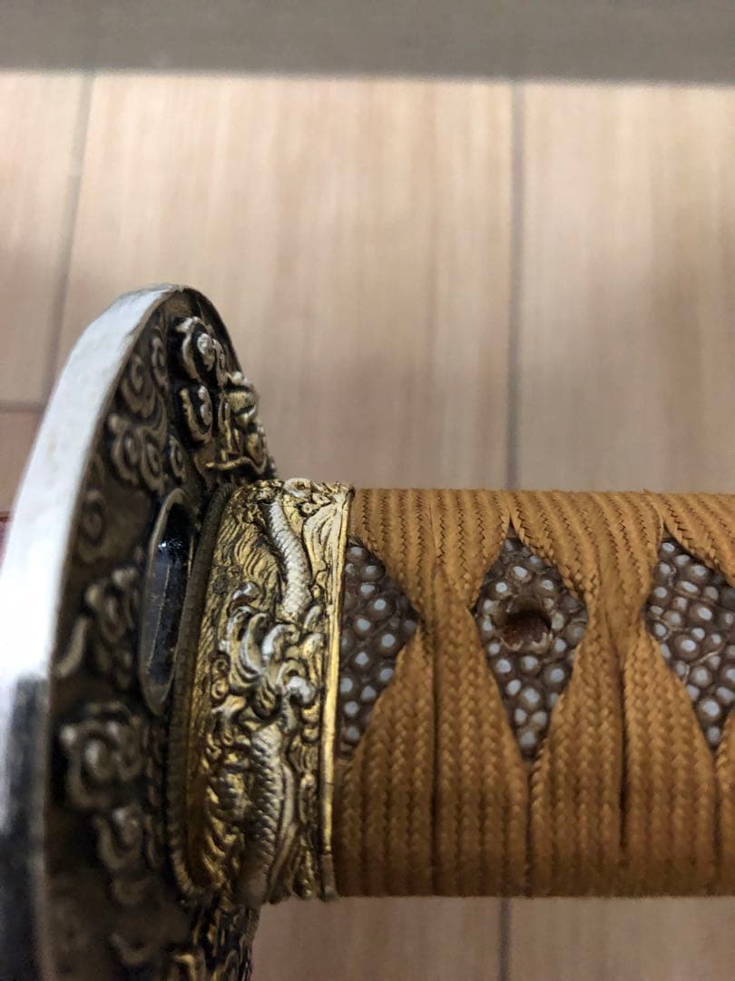 本格居合刀 左文字 左安吉写拵え雲龍楕円鍔刀袋付 - メルカリ