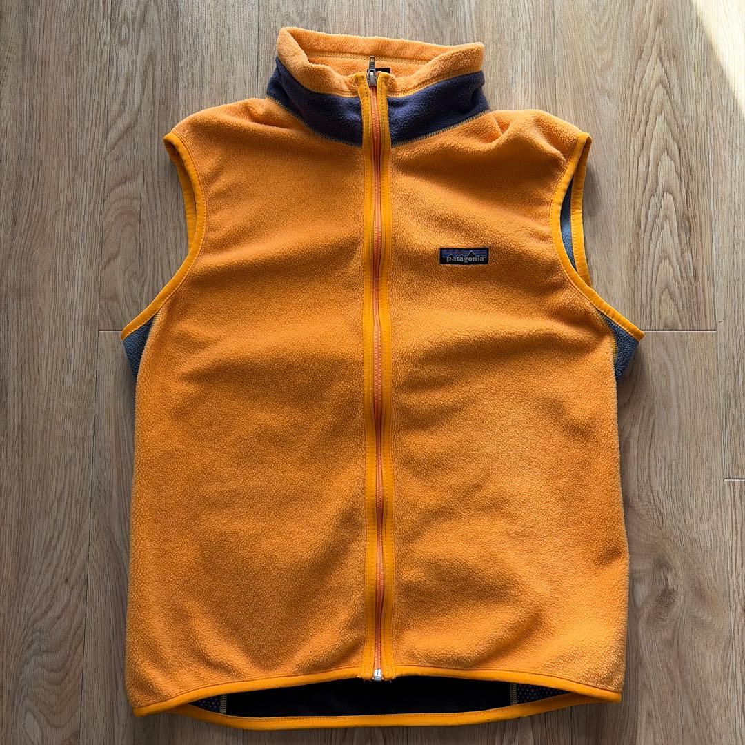 Patagonia パタゴニア フリースベスト 90s USA マンゴー 激レア 90s パタゴニア シンチラベスト ビンテージ USA製マンゴー