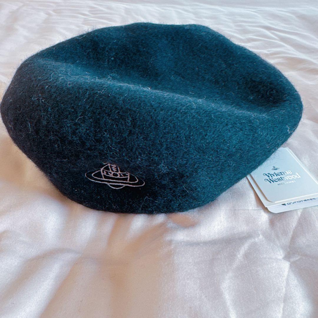 【新品】Vivienne Westwood ブラック ベレー帽 Vivienne Westwood ACCESSORIES ヴィヴィアンウエストウッド