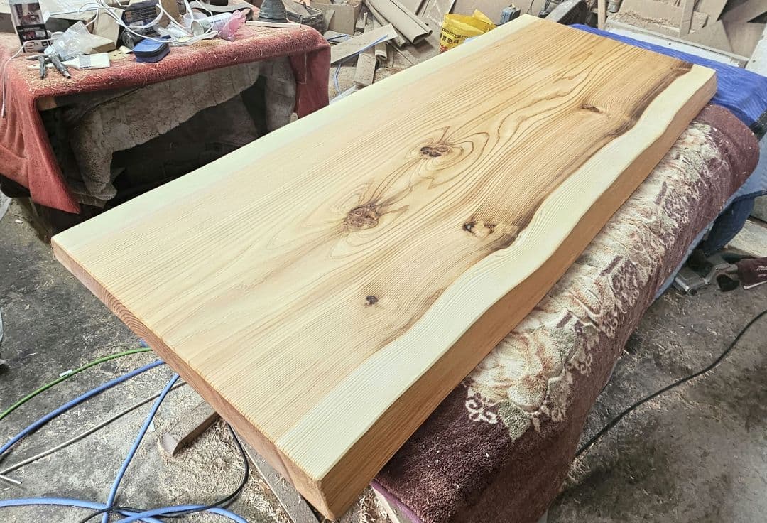 =*=様 大特価　阿蘇杉　一枚板　ダイニング　テーブル　一枚板　高級　センター KIDOMEIMOKU 吉野杉一枚板ダイニングテーブル｜195cm(6人掛け