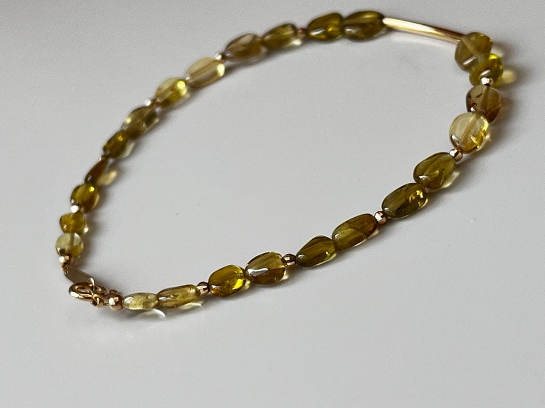 K18 イエロートルマリン ブレスレット 新品 17.5cm 金運アップ