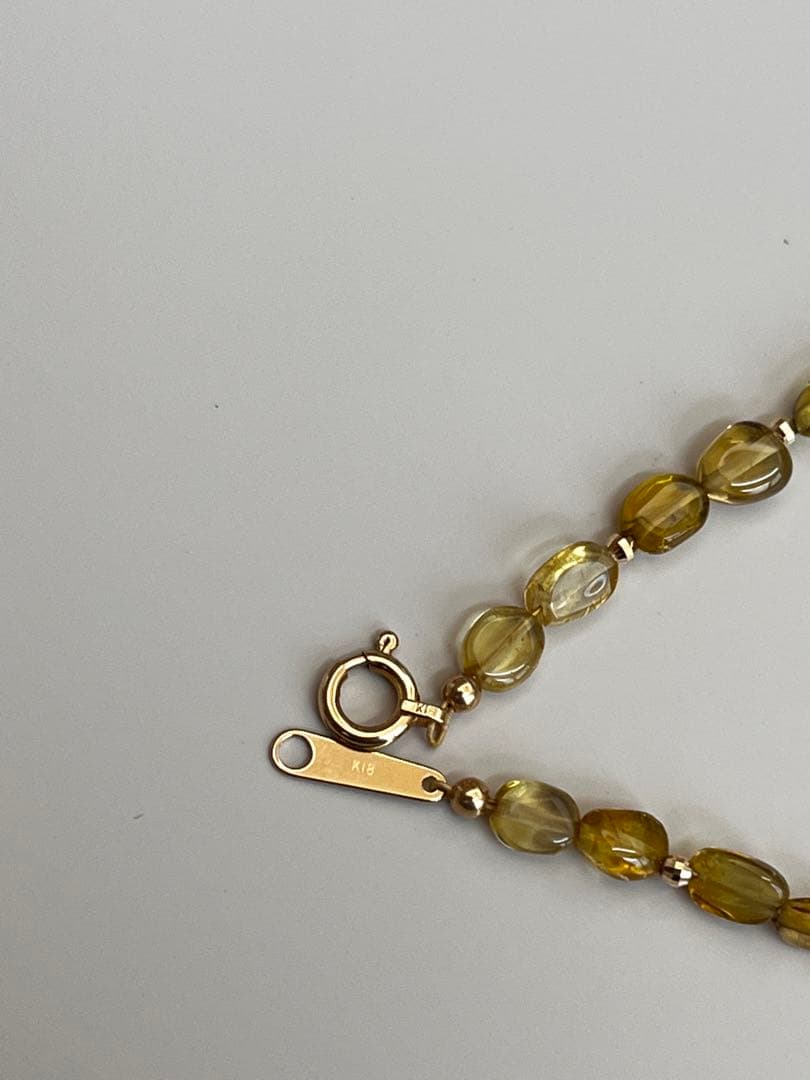 K18 イエロートルマリン ブレスレット 新品 17.5cm 金運アップ