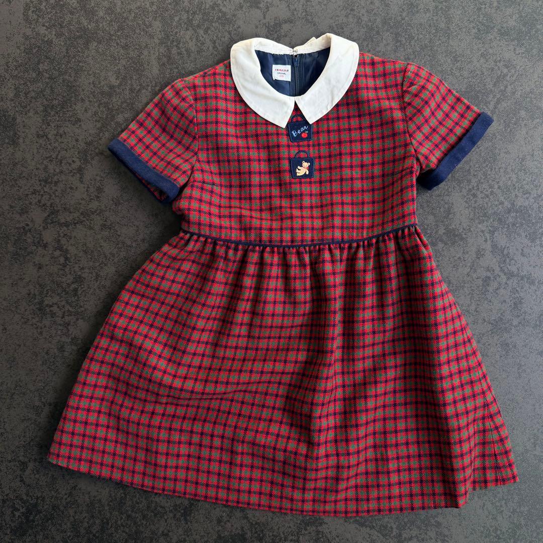 110 familiar ファミリア 半袖 ワンピース チェック オールシーズン
