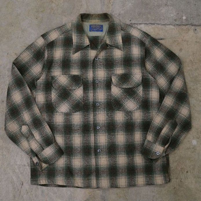70s Pendleton ウール チェック柄 シャツ Mサイズ 70s PENDLETON ウールチェックシャツ ペンドルトン ウエスタンシャツ