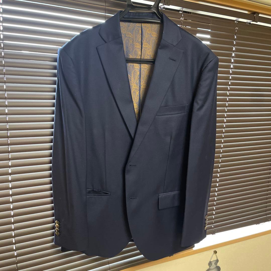 ゼニア スーツ メンズ 定価20万円 オーダーメイド 未使用に近い ゼニア生地の仮縫い付きオーダースーツ - 東京・銀座のゼニア生地専門