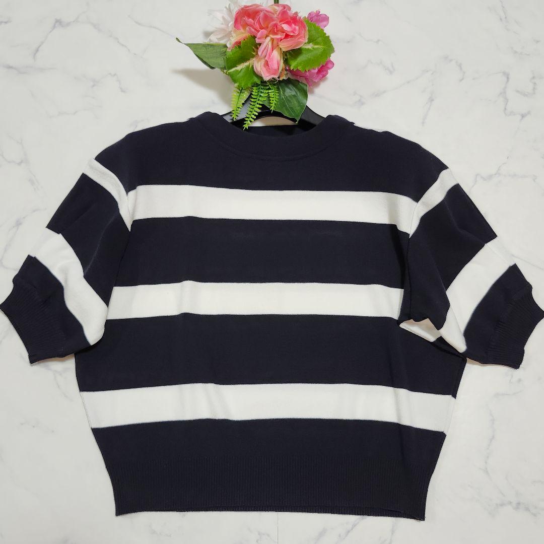極美品☆フォクシー　ニットトップ　ジェンヌ　ボーダー　半袖　38　完売品 44134 Knit Top 
