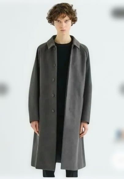 最終値下げ　ATTACHMENT オーバーサイズバルマカーンコート グレー ATTACHMENT（アタッチメント）の「STUDIOUS別注 オーバーサイズバルマ