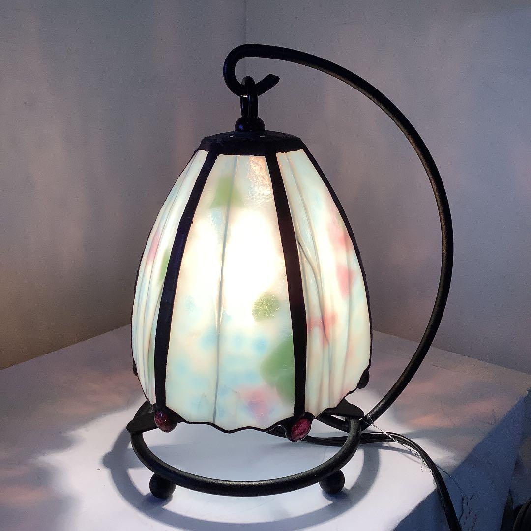ステンドグラス卓上ペンダントランプ(421)みみ ステンドグラスランプ ．卓上スタンド 豪華テーブルランプ 卓上照明