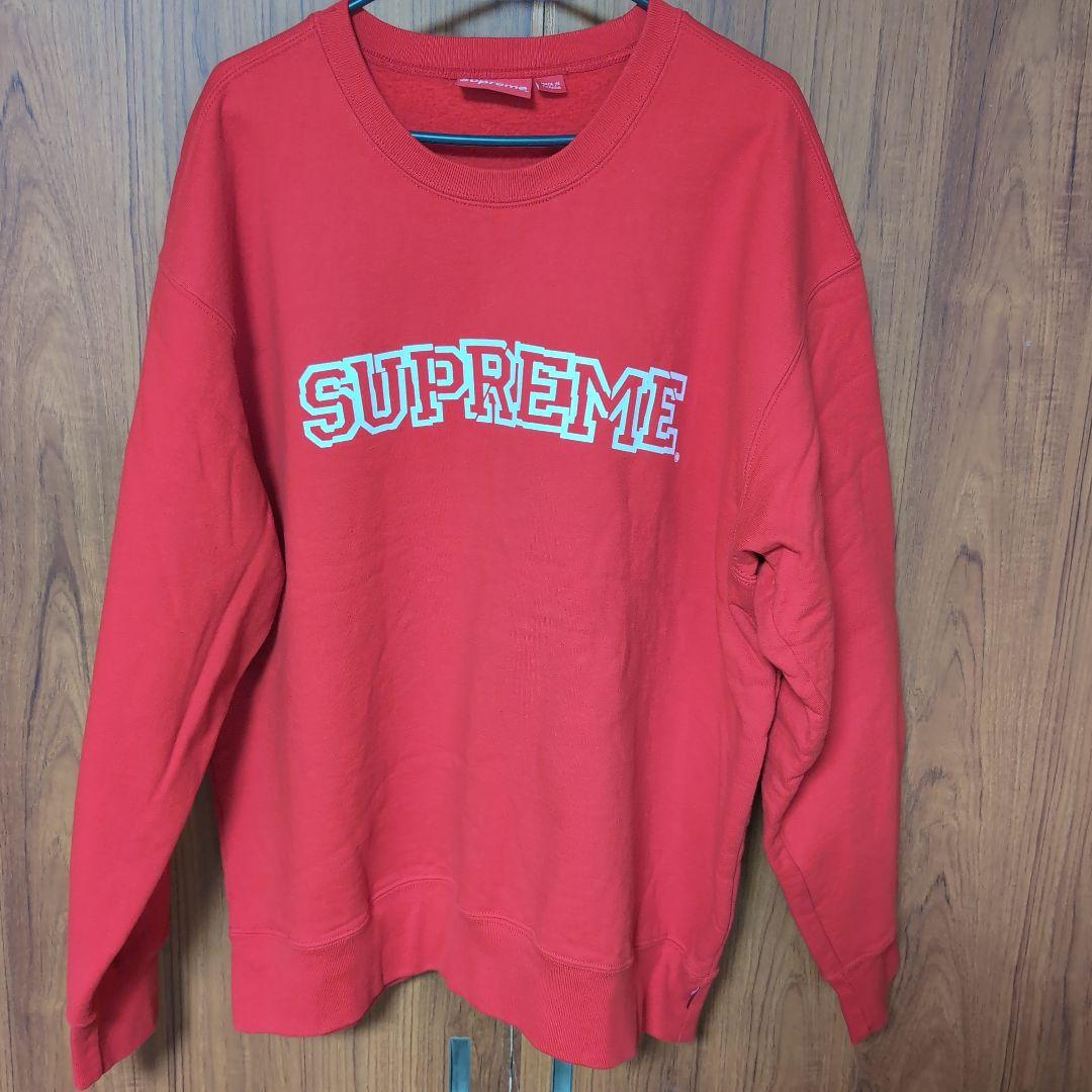 Supreme ロゴ入り トレーナー レッド シュプリーム SUPREME REVRSE WEAVE BOX LOGO PULLOVER SWEAT リバース