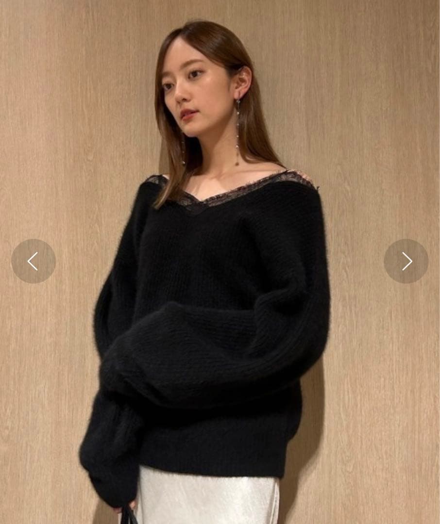 フレイアイディー レーストリムラクーンニット FRAY I.D（フレイ・アイディー） レーストリムラクーンニット 23秋冬