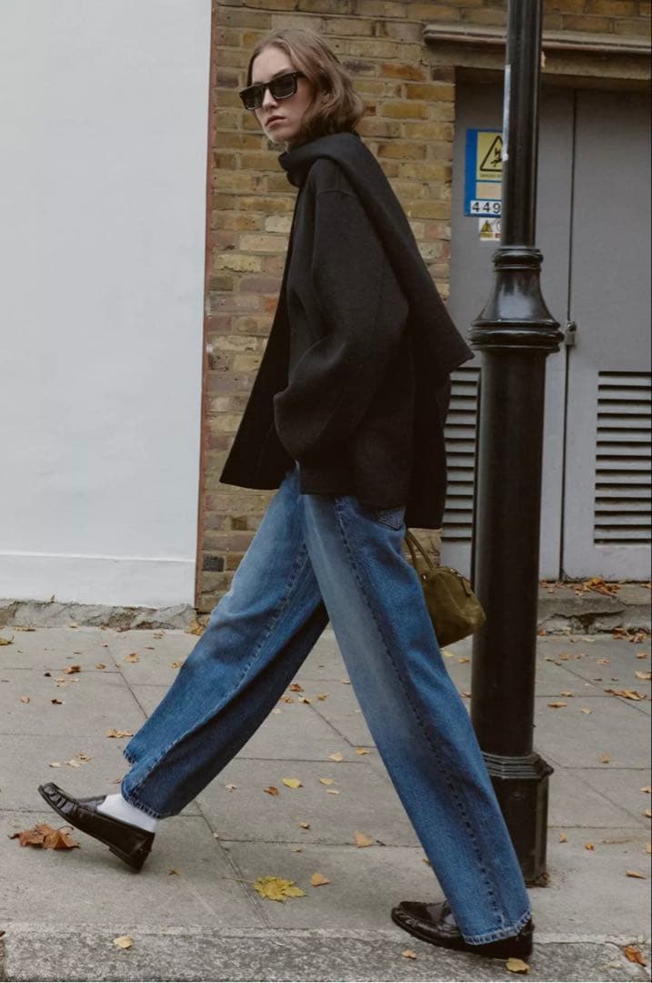 ゆ*う様 ZARA 2025A/W新作 ウールショートスカーフコート 黒 - メルカリ