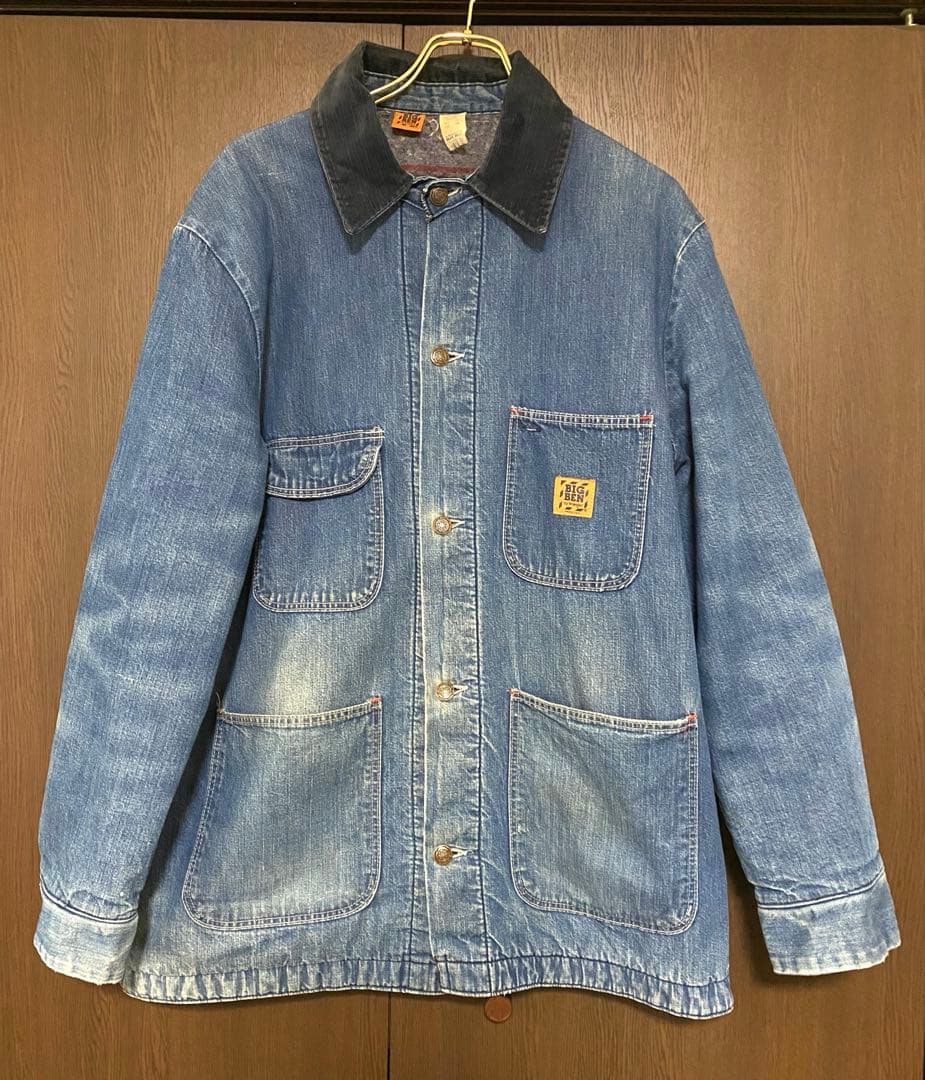 USA製70s 80s BIGBEN デニム カバーオール 裏ブランケット 40 70's〜 USA製 BIG BEN ブランケット裏デニムカバーオール sizeL〜XL