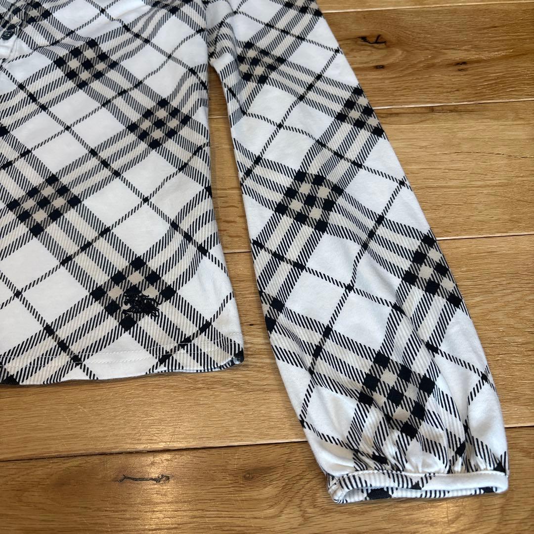 バーバリーブルーレーベル】かわいいノバチェック柄スクエアネック