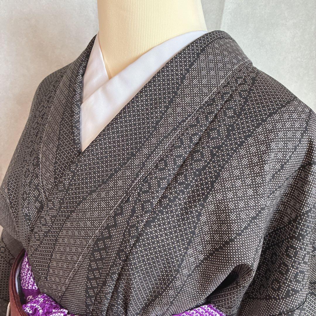 小紋 フルセット 着物 大島紬 正絹 お出かけ 普段着物 しつけ糸付き