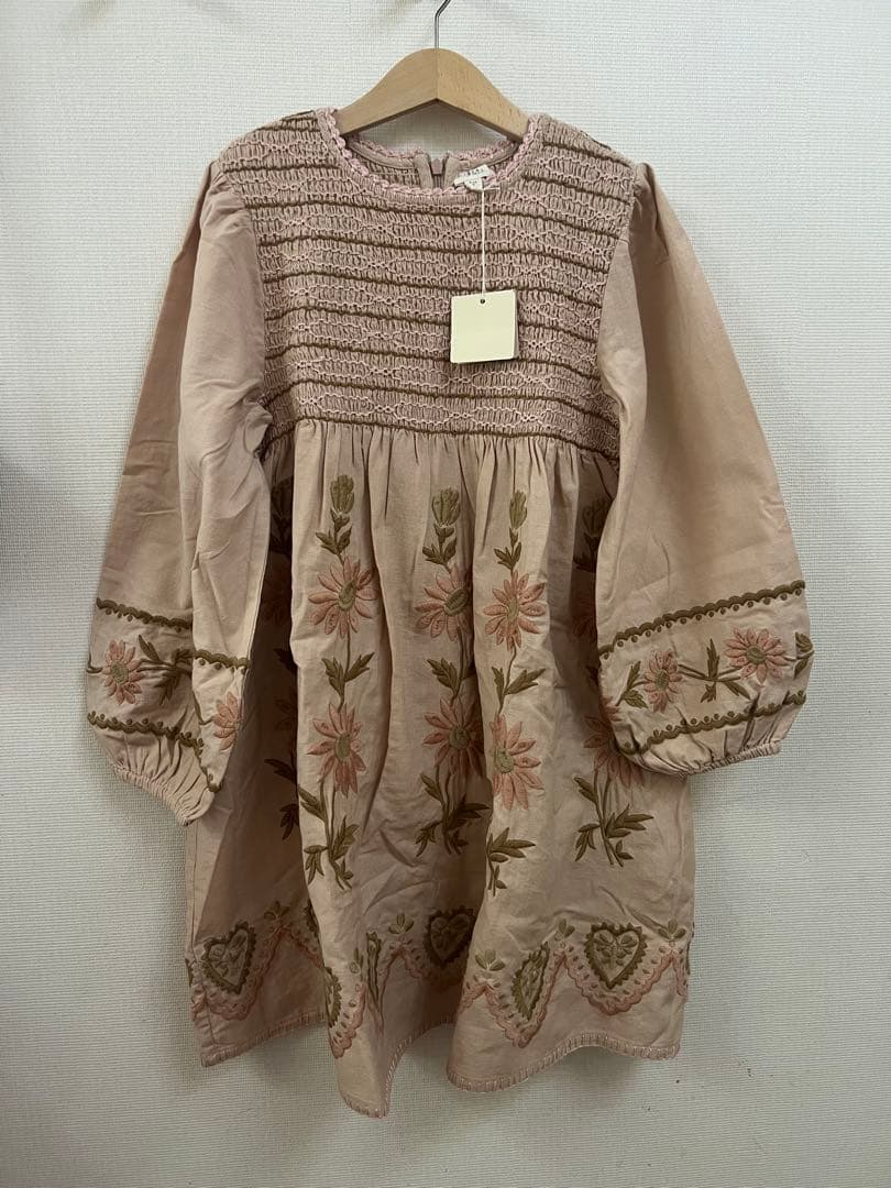 ワンピース Apolina Penny Smock Dress 9-11Y Apolina Pink Beige Penny Smock Dress – Ladida