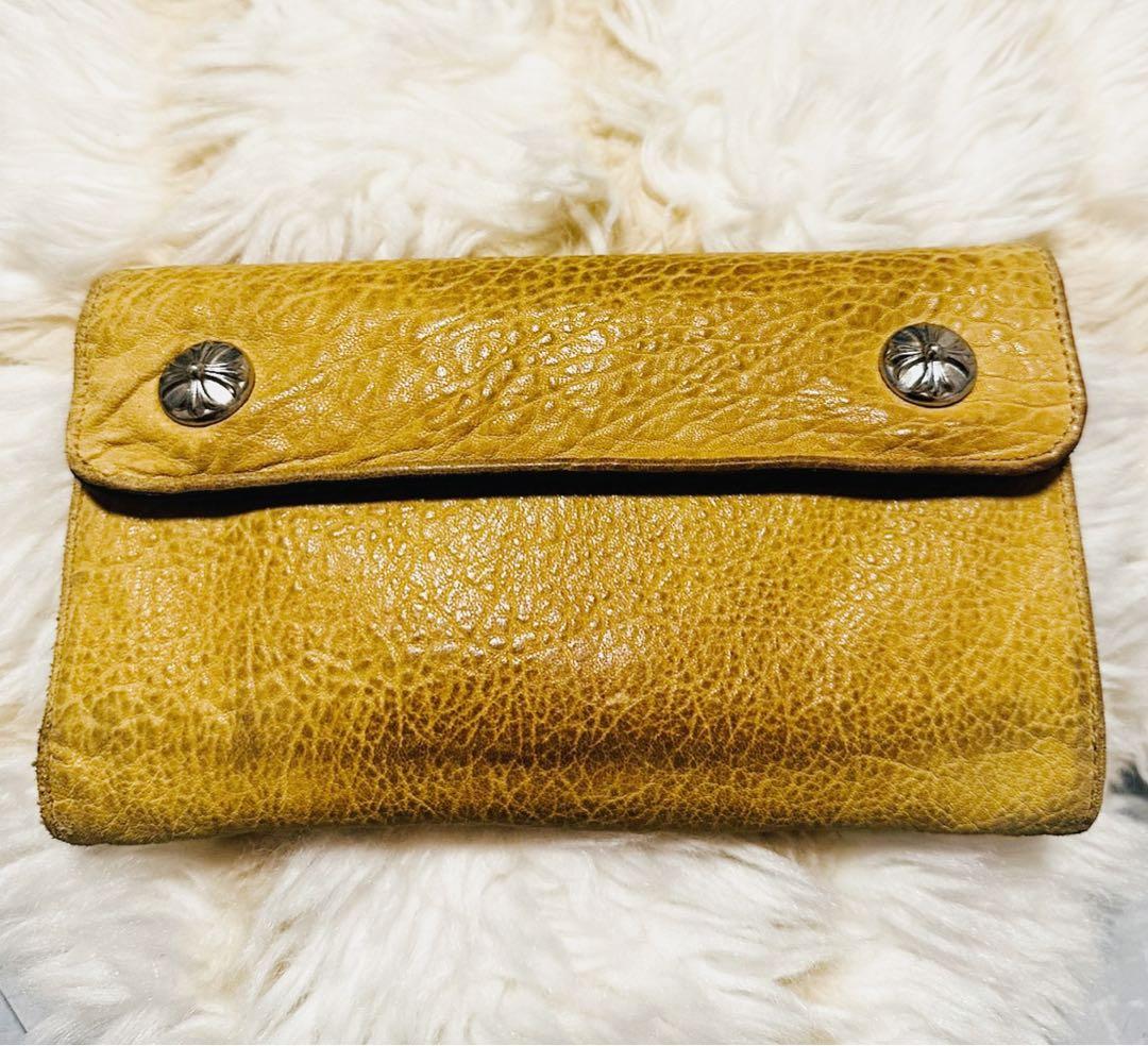 クロムハーツ■WAVE CROSS BALLヌードレザーウェーブウォレット長財布 CHROME HEARTS（クロムハーツ） CHROME HEARTS Wave Cross Ball Wallet