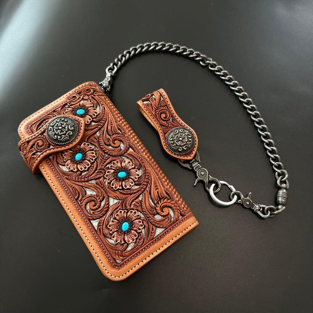 FUNNY 窪田クラフト ターコイズ カービングウォレット FUNNY 窪田クラフト ターコイズ カービングウォレット - メルカリ