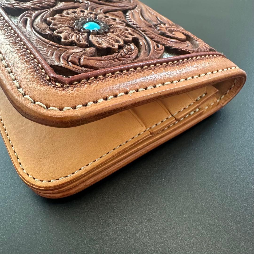 FUNNY 窪田クラフト ターコイズ カービングウォレット - メルカリ