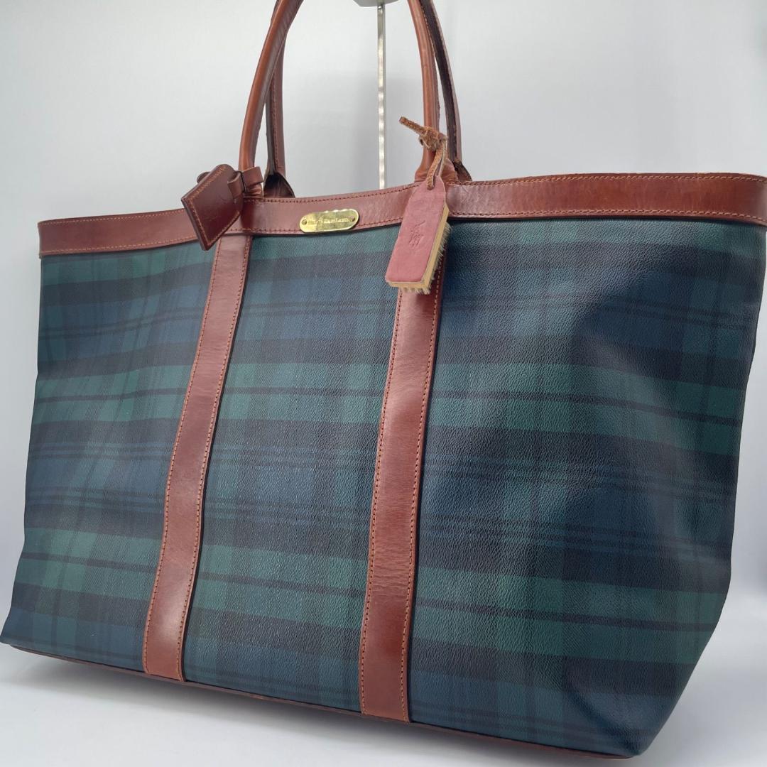 15446✨希少✨ポロラルフローレン 大容量 トートバッグ ブラックチェック POLO RALPH LAUREN（ポロ・ラルフローレン） 【並行輸入品】ポロ