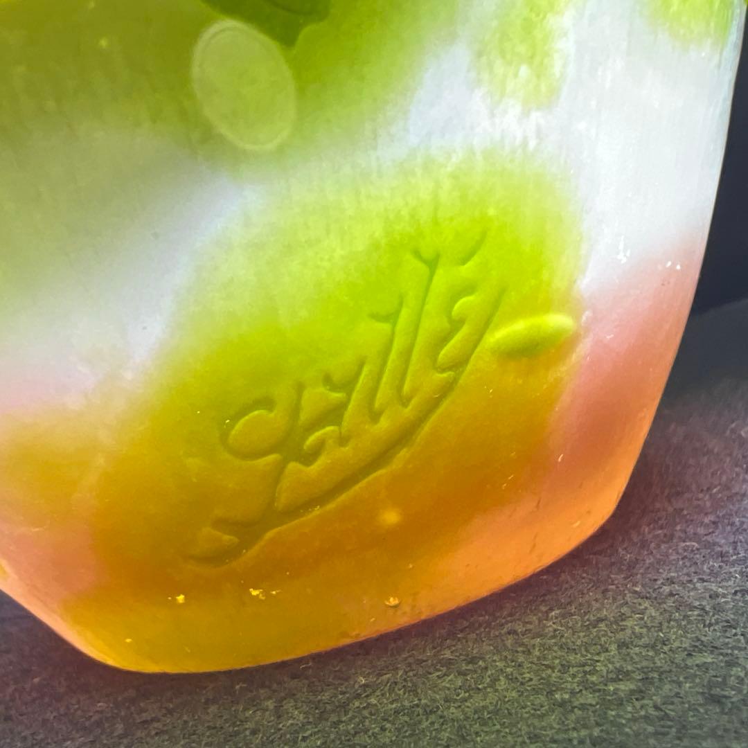 エミール・ガレ 第二期工房酸化腐食彫花入 木箱 幅約14㎝東Y8-0130☆1F