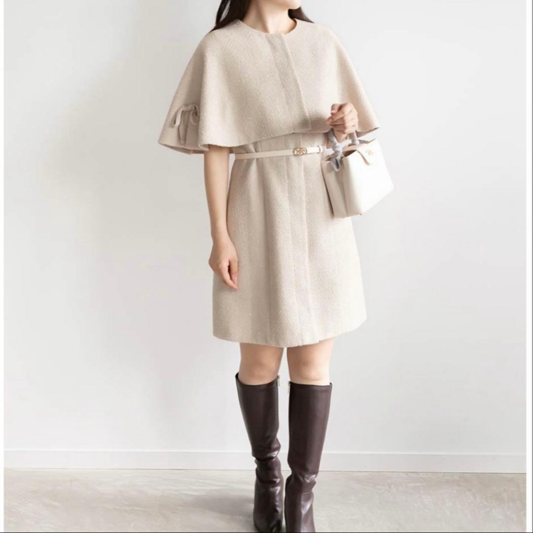 ベージュ ケープスタイル ジャケット 上質モヘヤケープコート｜JENNE(ジェンヌ)公式通販：パリジェンヌの