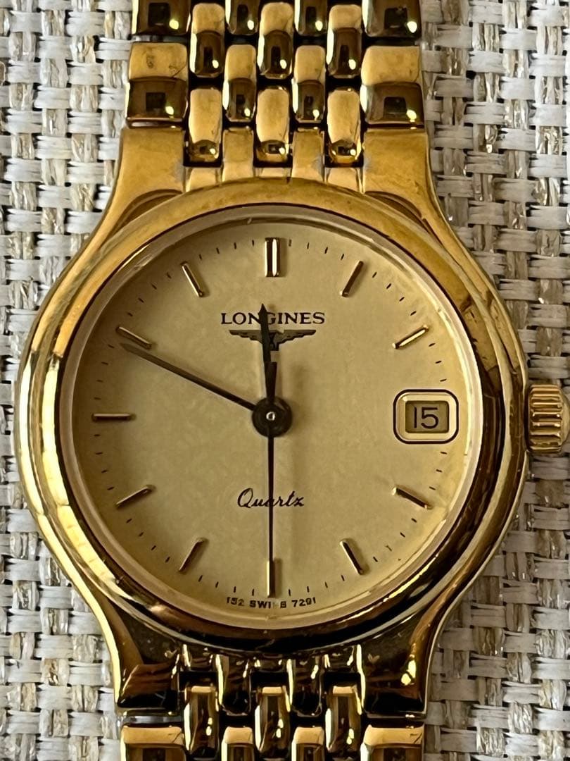【希少・美品】ロンジン Flagship クォーツ ゴールド デイト付 LONGINES（ロンジン） 金色婦人用腕時計 クォーツ L5 132 2 12 6