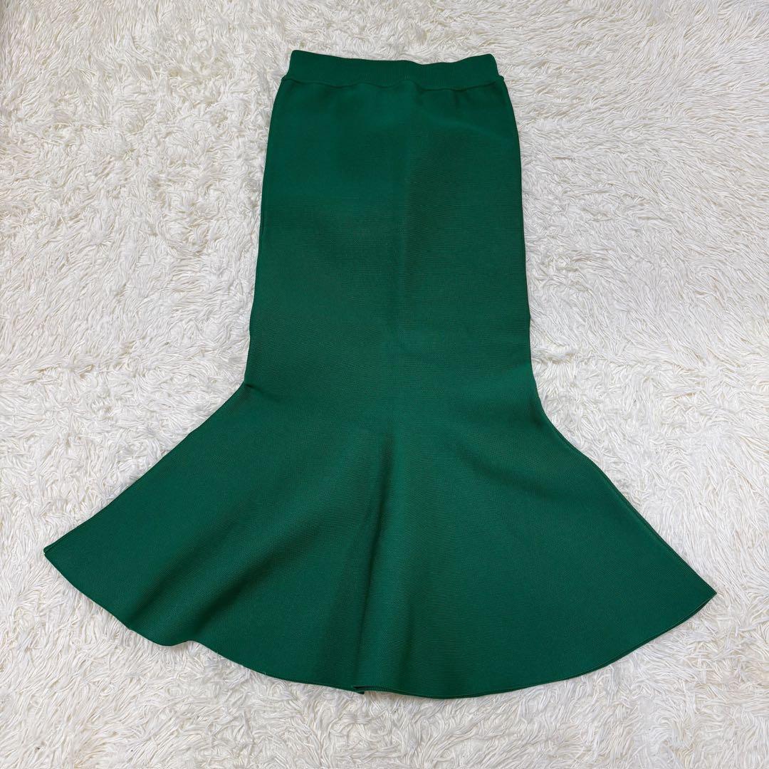 JENNE 立体マーメイドニットスカート グリーン - メルカリ