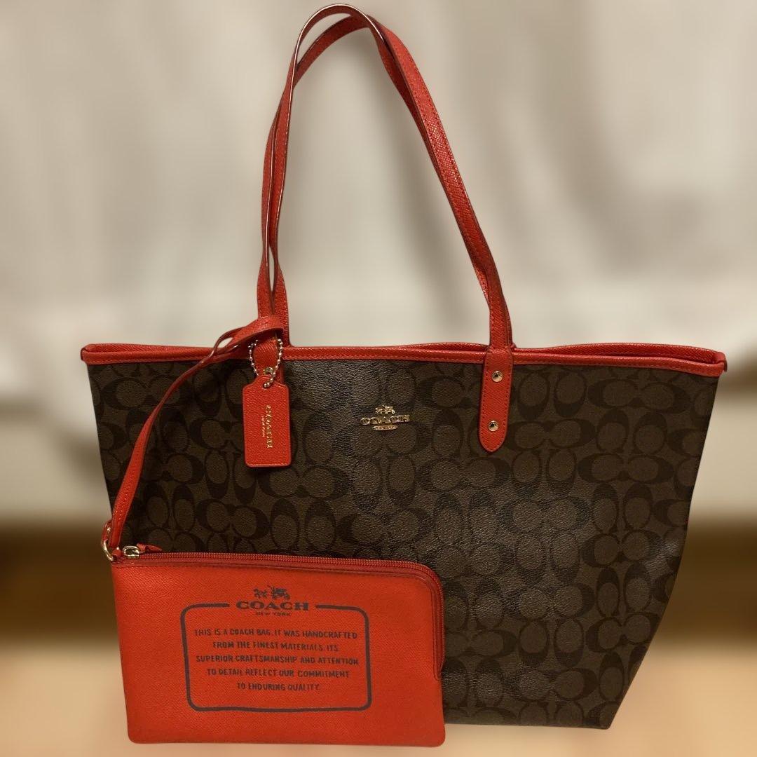 ひめ様　COACH トートバッグ ブラウン/レッド 楽天市場】コーチ アウトレット トートバッグ レディース ミニ リリー