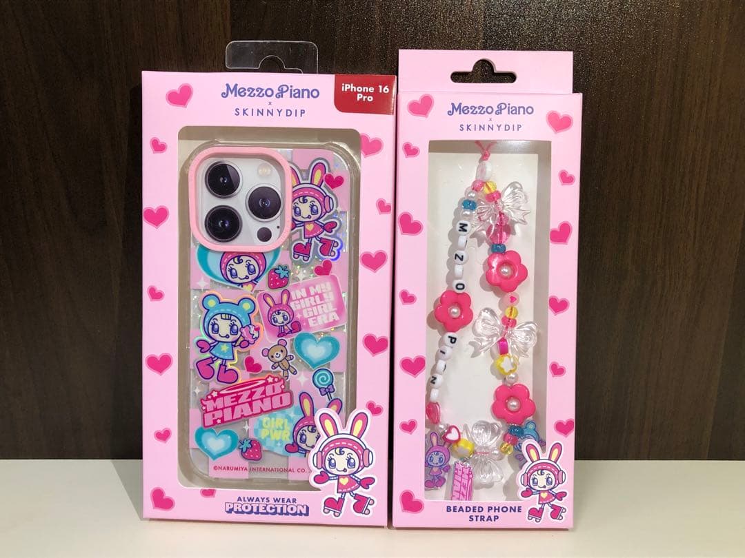 【新品】メゾピアノ×スキニーディップ　iphone16proケース、ストラップ iPhone14/15/16シリーズ用 ケースメゾピアノ ジュニア Y2K | iPhone