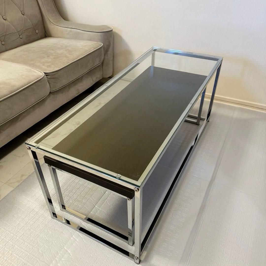 ガラステーブル ローテーブル 角型 2点セット