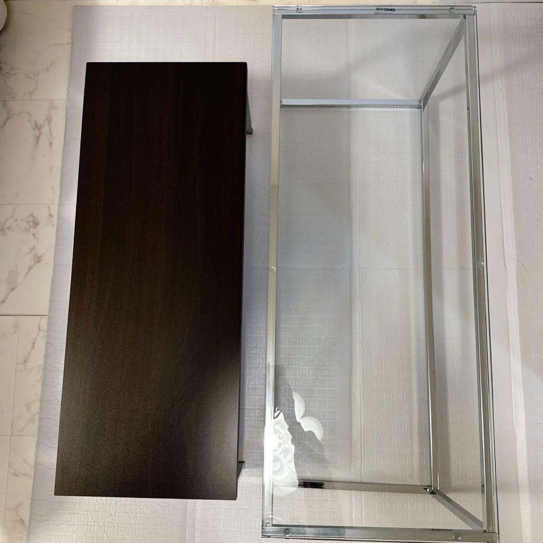 ガラステーブル ローテーブル 角型 2点セット