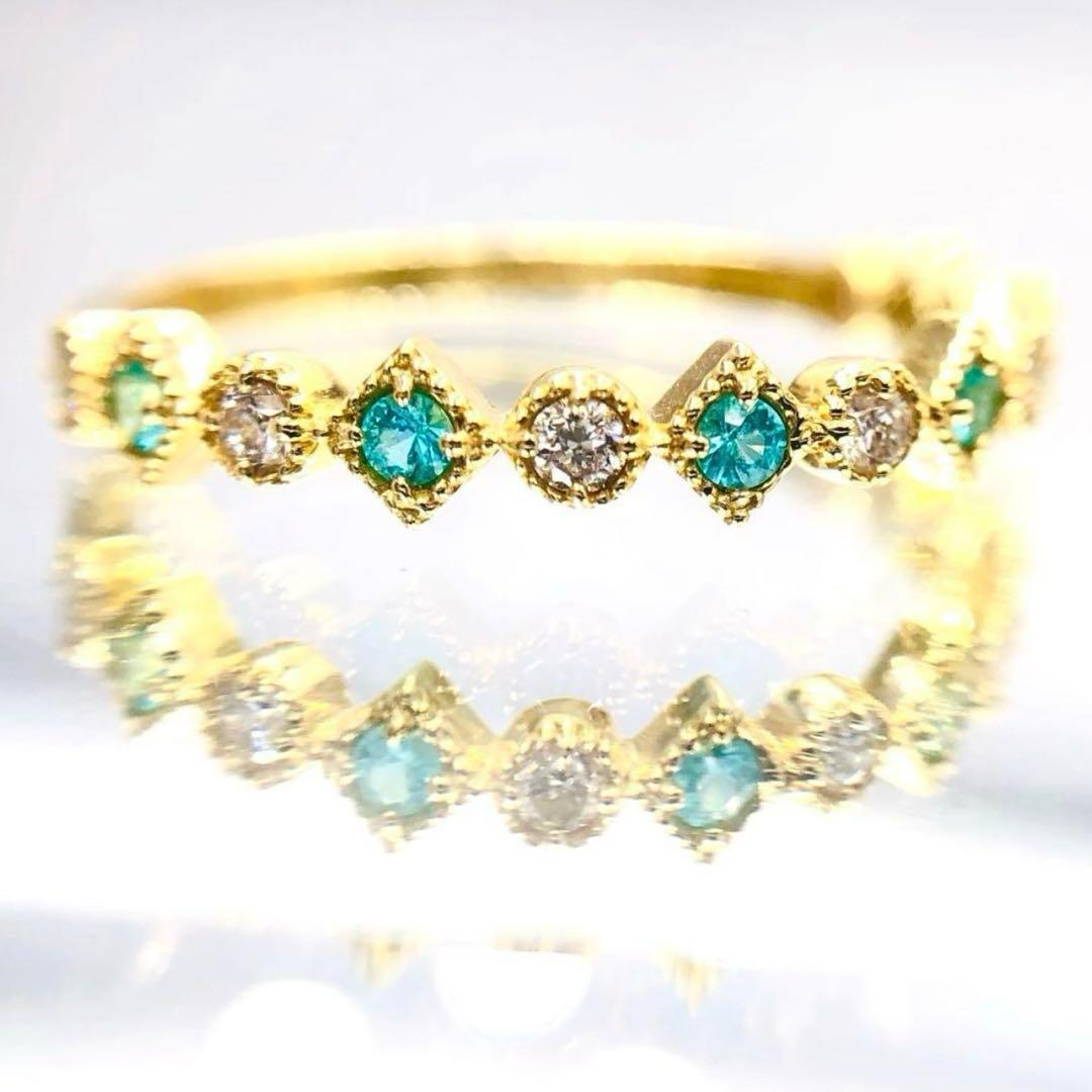 ご予約【世界三大希少石★エキゾチックなネオンブルー！】パライバ リング 世界三大希少石○蛍光性の強いネオンブルー！】パライバトルマリン