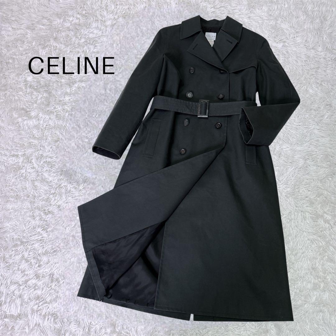 CELINE ロング　トレンチコート ユニセックス　ブラック　コットン　40 楽天市場】CELINE セリーヌ トレンチコート ウール ポリエステル