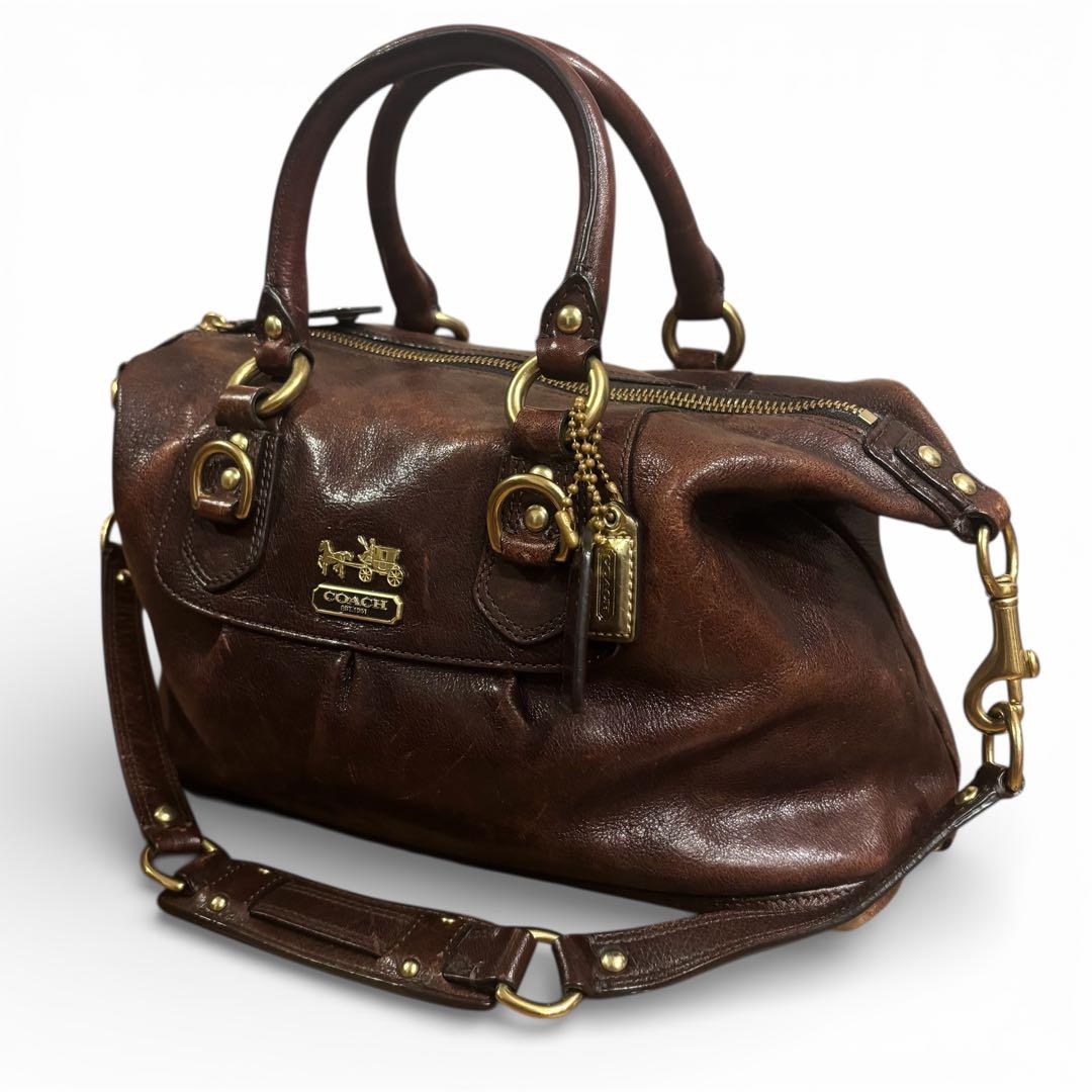 希少✨y2k OLD COACH オールドコーチ ブラウン 2way 希少】OLD COACH オールドコーチ レザー 金具ハンドバッグ10227 - メルカリ